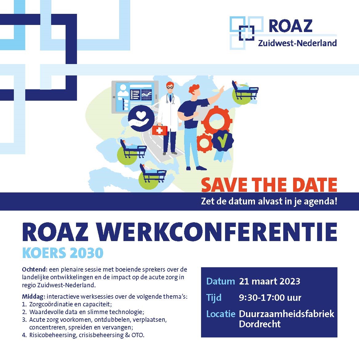 Save the date: 21 maart 2023 ROAZ Werkconferentie KOERS 2030 - inschrijving nu geopend